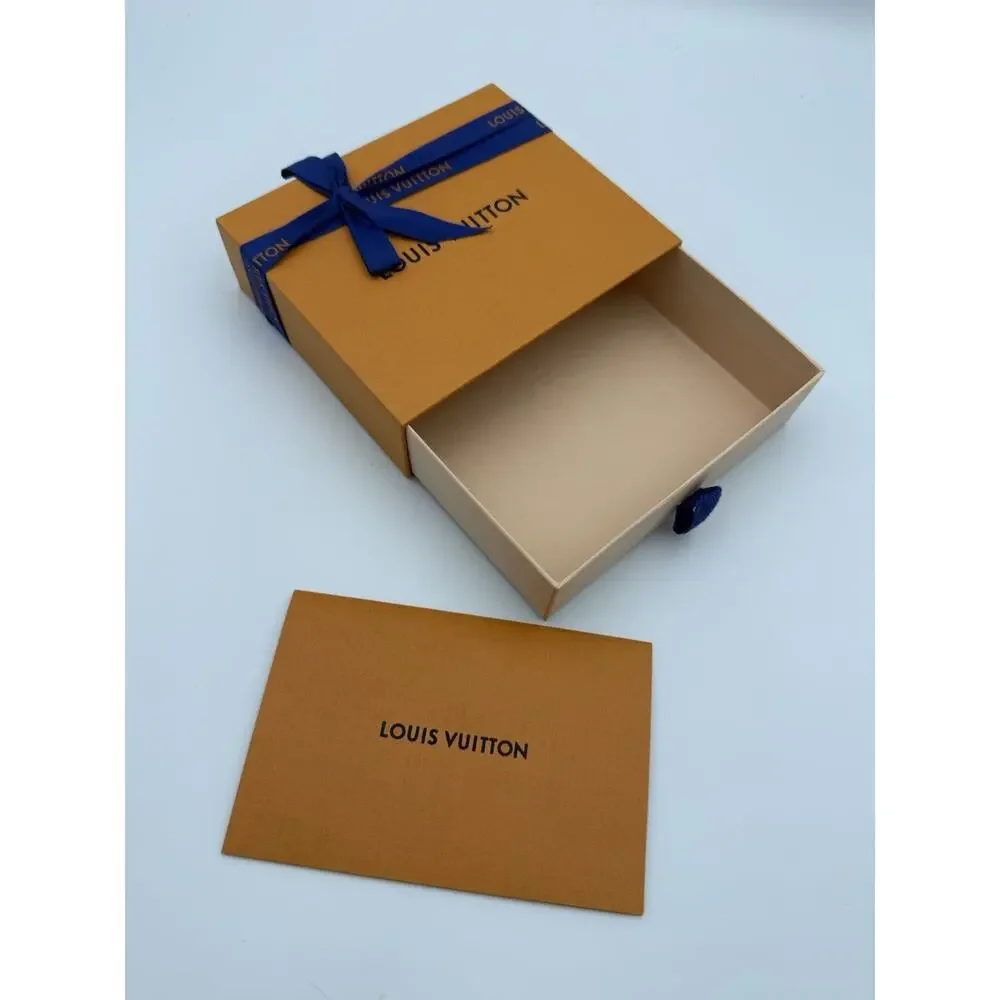 Authentic Louis Vuitton Small Orange Slide Box Ribbon Envelope 5” x 5.75”